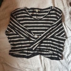 Gray striped sweater